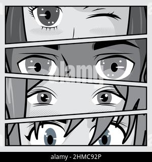 close up eyes manga style design Stock Vector Image & Art - Alamy