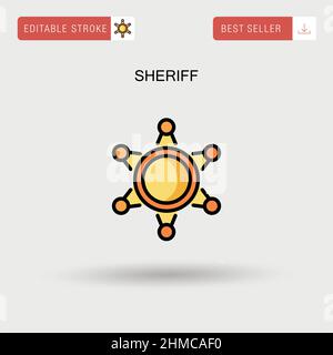 Sheriff Simple vector icon. Stock Vector