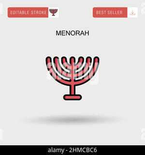 Menorah Simple vector icon. Stock Vector