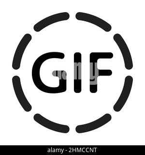 Gif icon vector for graphic design, logo, website, social media, mobile app, UI illustration Stock Vector