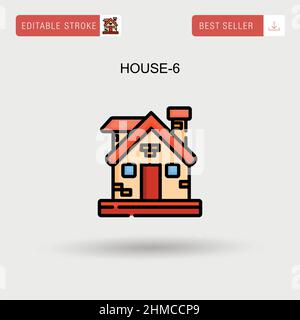 House-6 Simple vector icon. Stock Vector