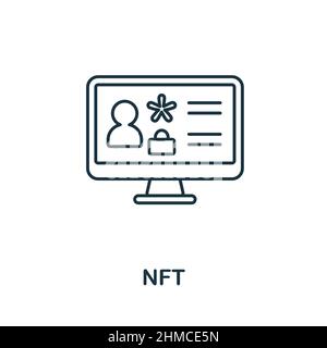 Nft icon. Line element from social media marketing collection. Linear Nft icon sign for web design, infographics and more. Stock Vector