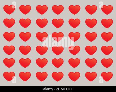 red heart love pattern background Stock Vector