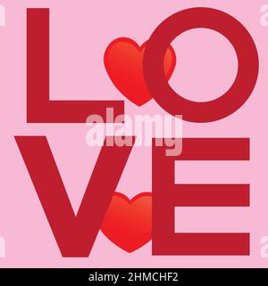 love valentines day trendy design 2022 Stock Vector