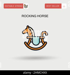 Rocking horse Simple vector icon. Stock Vector