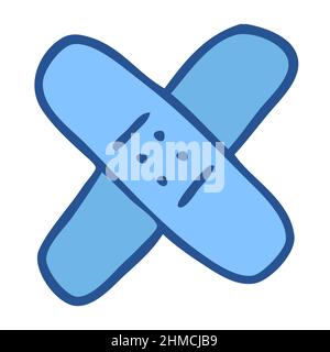 Medical plaster. Adhesive bandage for first aid. Pharmacy plaster. Health care. Stock Vector
