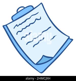 Hand drawn clinical analysis result, medical check in doodle style vector. Stock Vector