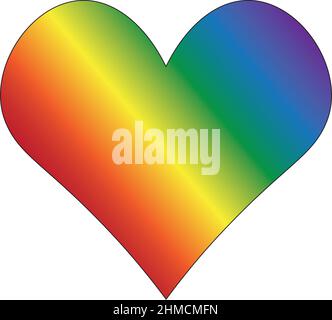 Heart shape with rainbow colours Stock Vector