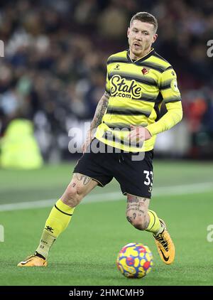 London, England, 8th February 2022. Juraj Kucka of Watford during the Premier League match at the London Stadium, London. Picture credit should read: Paul Terry / Sportimage Stock Photo