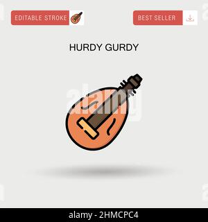 Hurdy gurdy Simple vector icon. Stock Vector