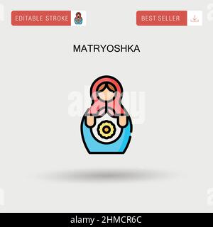 Matryoshka Simple vector icon. Stock Vector