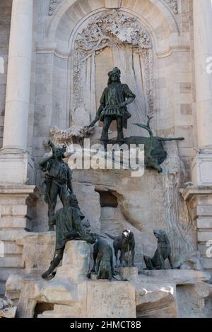 Matthias Fountain, one of the most beautiful sculptures and fountains in Budapest, Hungary Stock Photo
