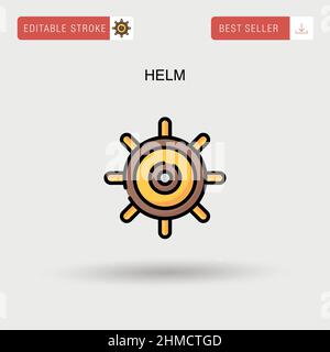 Helm Simple vector icon. Stock Vector