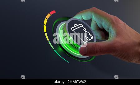 Zero waste and reducing consumption to protect environment. Green business and ecology concept. Reduce reuse recycle and sustainable development. Pers Stock Photo