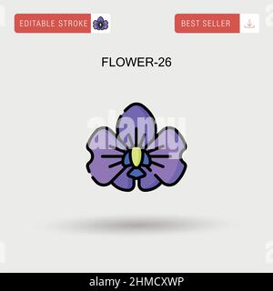 Flower-26 Simple vector icon. Stock Vector