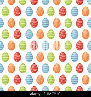 Seamless pattern with Easter egg. Happy Easter background, vector illustration Stock Vector