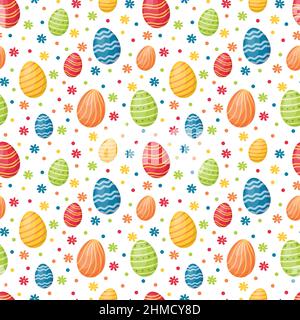 Seamless pattern with Easter egg. Happy Easter, vector illustration Stock Vector