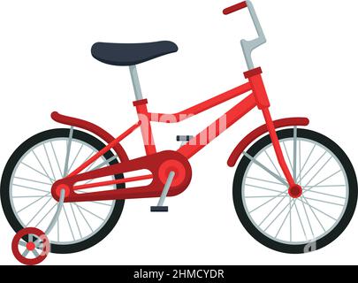Kid bicycle on white background. Children bike, vector illustration Stock Vector