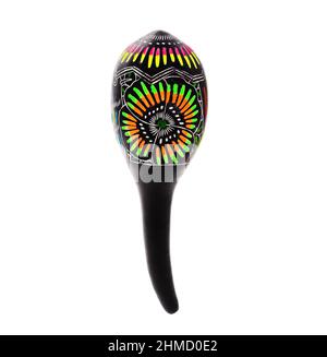 Wooden maracas isolated on white background Stock Photo