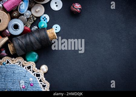 Sewing tools and accessories Stock Photo