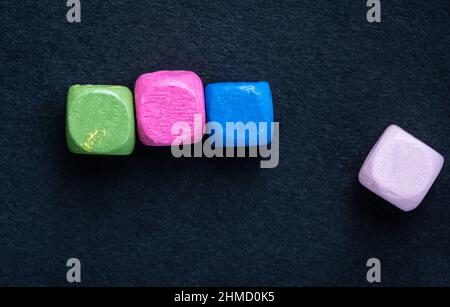 Colorful wooden letter beads Stock Photo