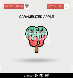 Caramelized apple Simple vector icon. Stock Vector