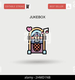 Jukebox Simple vector icon. Stock Vector