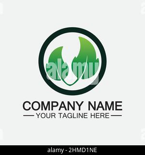 Leaf logo vector icon design template Stock Vector