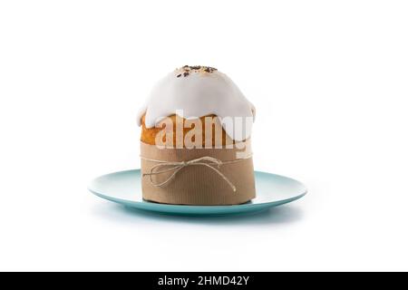 Traditional Easter cake isolated on white background Stock Photo