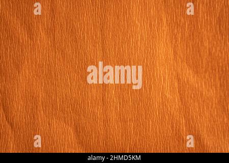 empty wrikled orange tissue Crepe paper textured background Stock Photo