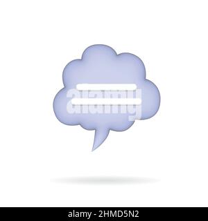 Purple Speech 3D Bubble for Communication concept and Web UI Stock Vector