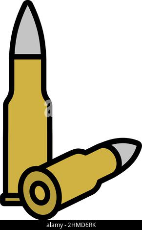 Rifle Ammo Icon. Editable Bold Outline With Color Fill Design. Vector Illustration. Stock Vector
