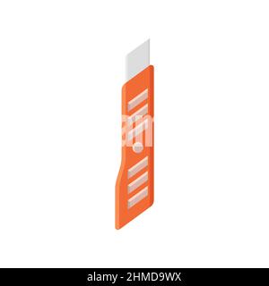 Stationery knife isolated on white. Stock Vector