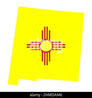 Vector map of New Mexico. High detailed illustration. Country of the United States of America. Flat style. Vector illustration Stock Vector