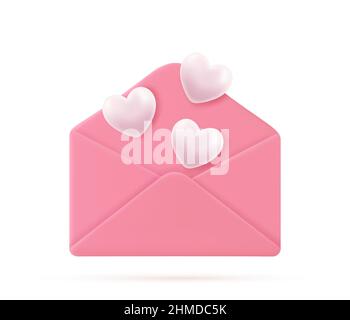 love heart in letter message Stock Vector