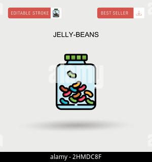 Jelly-beans Simple vector icon. Stock Vector