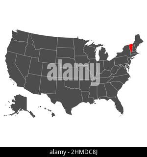 Vermont vector map. High detailed illustration. Country of the United States of America. Flat style. Vector illustration Stock Vector