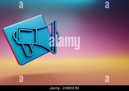Shout Megaphone icon. Beautiful Blue Shout Megaphone symbol icons on ...
