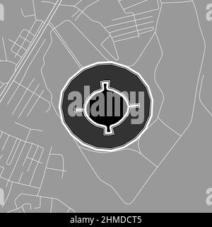 Ahmedabad, Baseball MLB Stadium, outline vector map. The baseball statium map was drawn with white areas and lines for main roads, side roads. Stock Vector