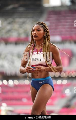 Tara Davis participating in the Tokyo 2020 Olympic Games in the long