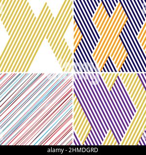 4 different vector patterns in the same package(eps). One pattern is paid and 3 are free (white dividing lines) Stock Vector