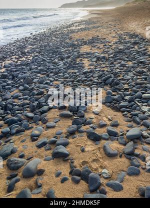 Rocks in a beach at Fernando de Noronha archipelago, Brazil. Stock Photo