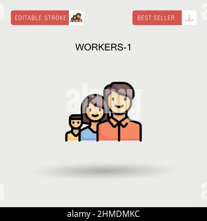 Workers-1 Simple vector icon. Stock Vector