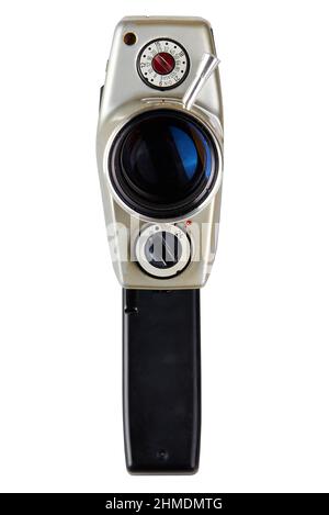 Vintage Camera super 8 isolated on white with clipping path Stock Photo