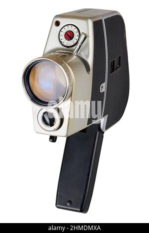 Vintage Camera super 8 isolated on white with clipping path Stock Photo