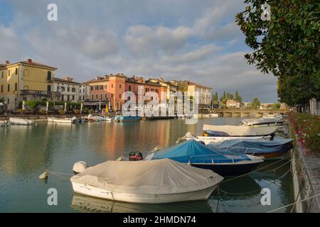Waterfront of Peschiera del Garda is town and comune in the Province of Verona, Veneto region, Italy Stock Photo