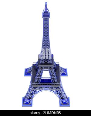 Eiffel tower angle view 3d illustratio Stock Photo