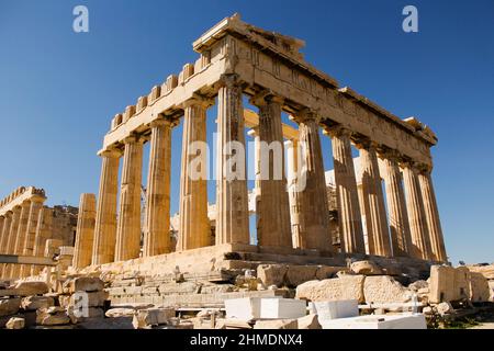 parthenon temple on bright day acropolis athens