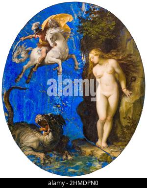 Perseus Rescuing Andromeda, painting by Giuseppe Cesari, 1593-1594 Stock Photo