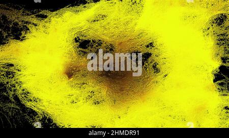 Abstract surface with textured 3d render lines and streaks. Thin crystalline veins illuminated by bright light. Natural design of molten minerals with cold condensation. Stock Photo